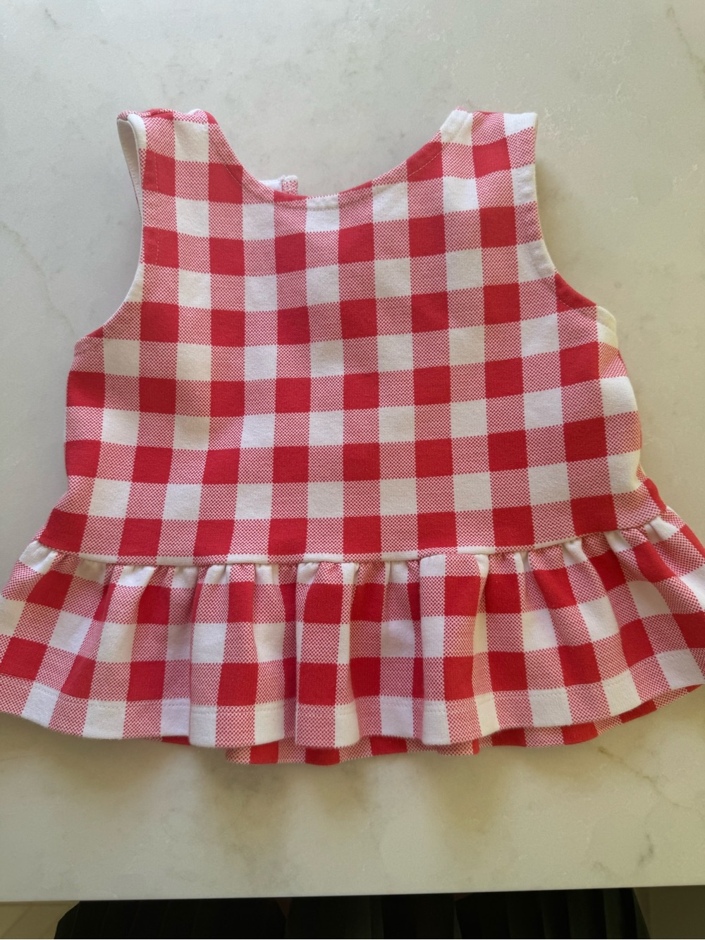 Janie and Jack Red and White Gingham Tank Top sz 5